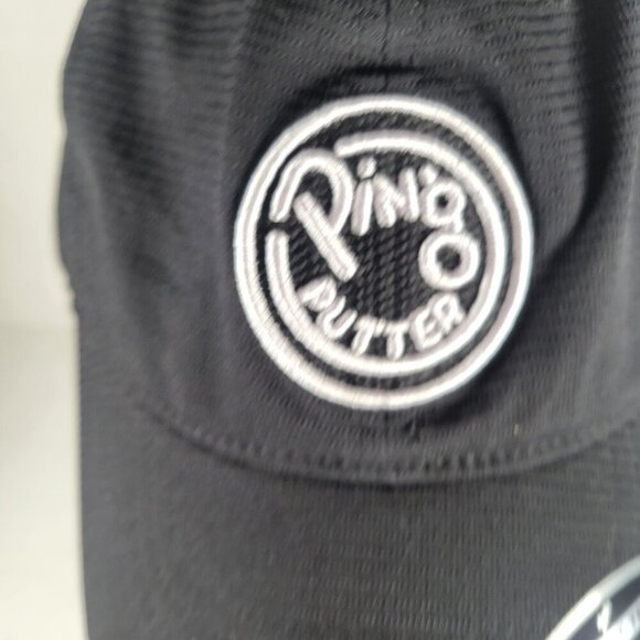 Ping Putter Black Unstructured Flexfit Tech One Ten Snapback Adjustable Golf Hat - Picture 2 of 8